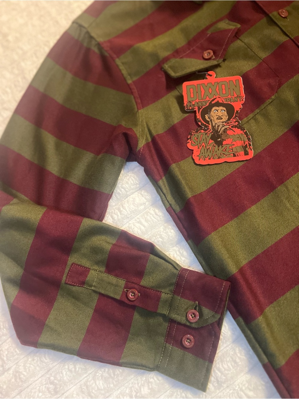DIXXON Women’s “The Freddy” exclusive Green & Burgundy Plaid Button-Down Shirt